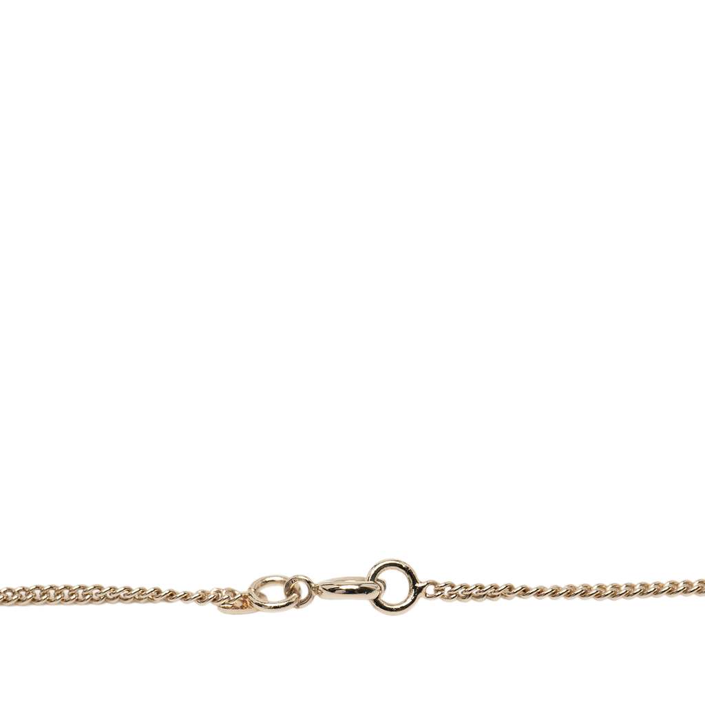 Chanel Gold Plated Resin CC Rhinestone Embellished Pendant Necklace - 2