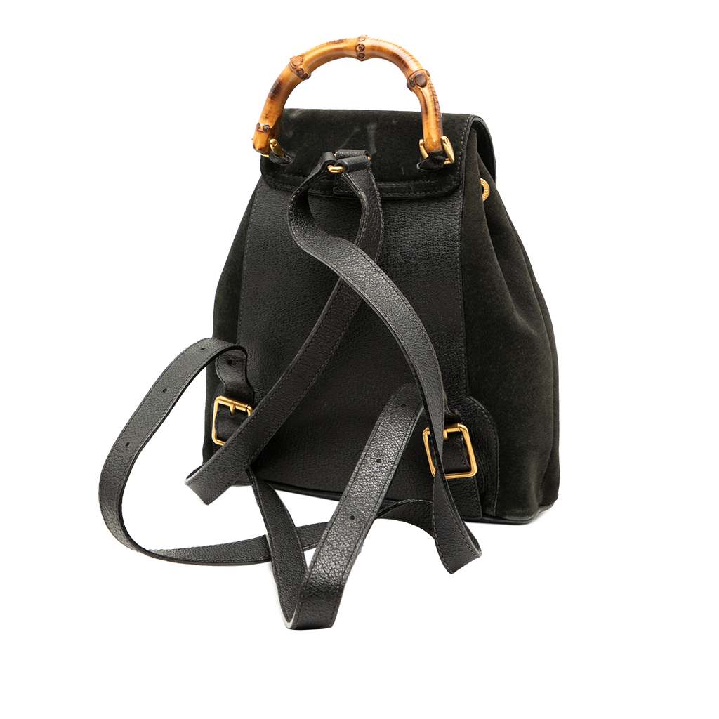 Gucci Suede Bamboo Drawstring Backpack - 2