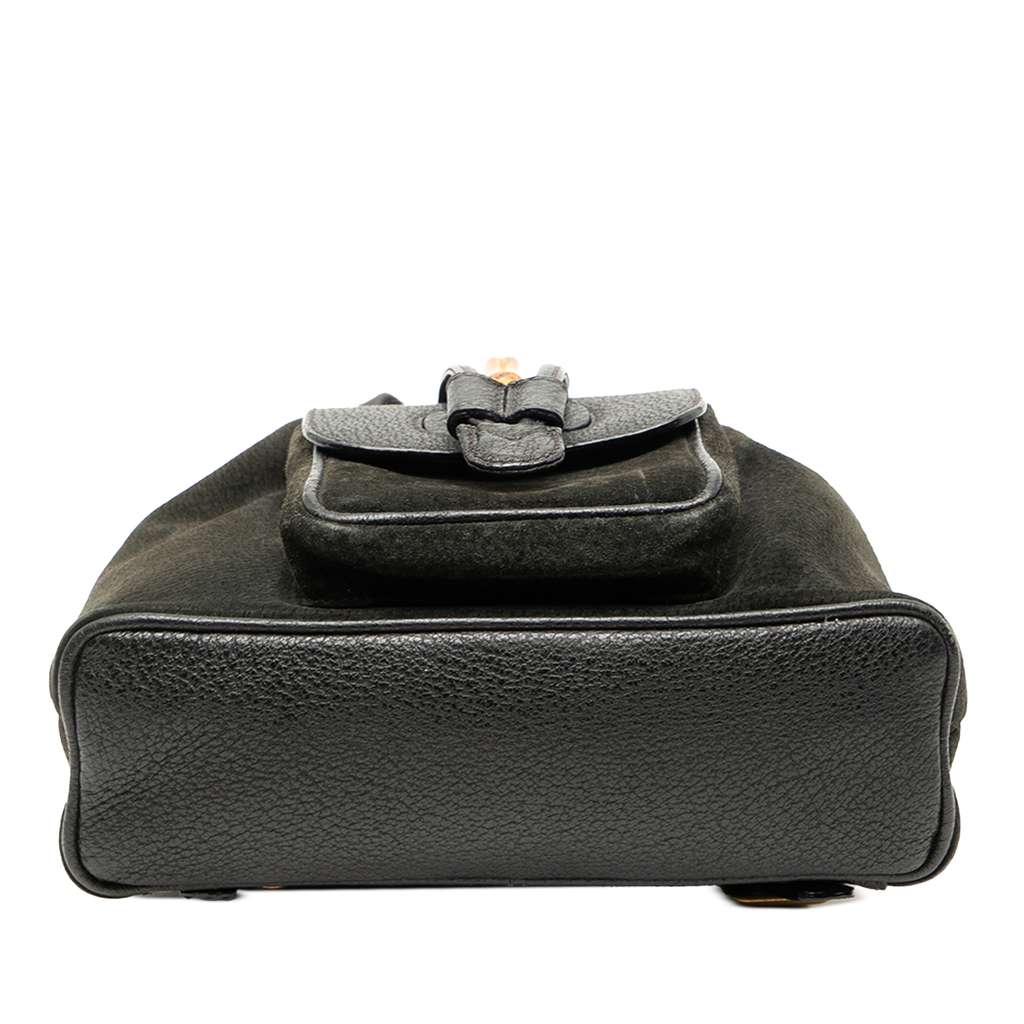 Gucci Suede Bamboo Drawstring Backpack - 3