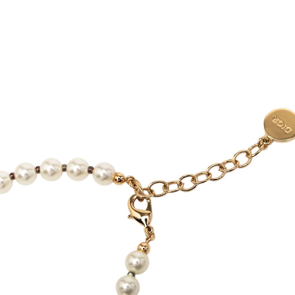 Dior Faux Pearl Gold Plated CD 30 Montaigne Chocker Necklace - 3