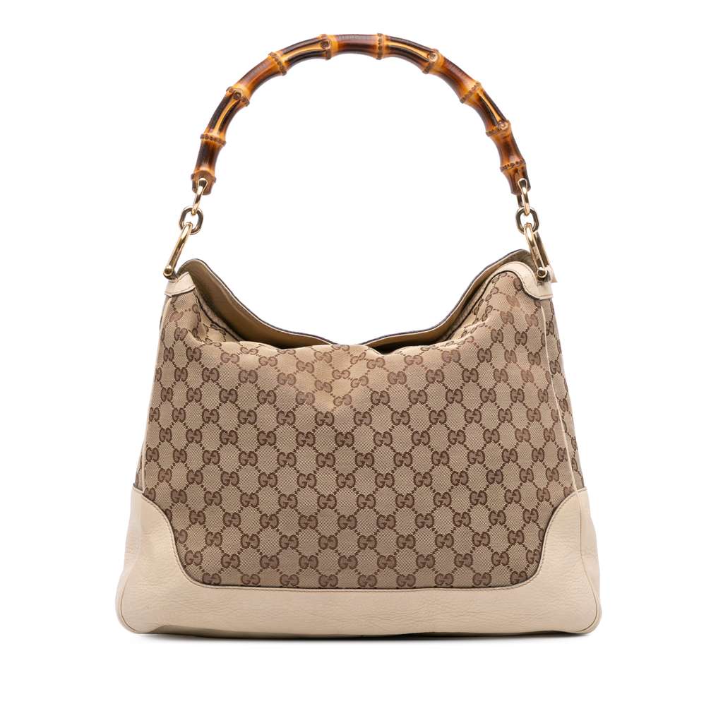 Gucci GG Canvas Bamboo Diana Satchel