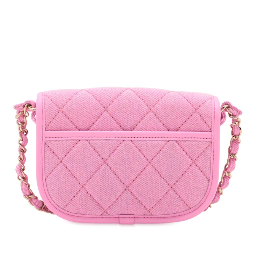 Chanel Mini CC Quilted Denim Messenger Flap - 2