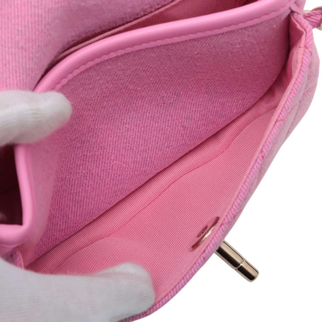 Chanel Mini CC Quilted Denim Messenger Flap - 5