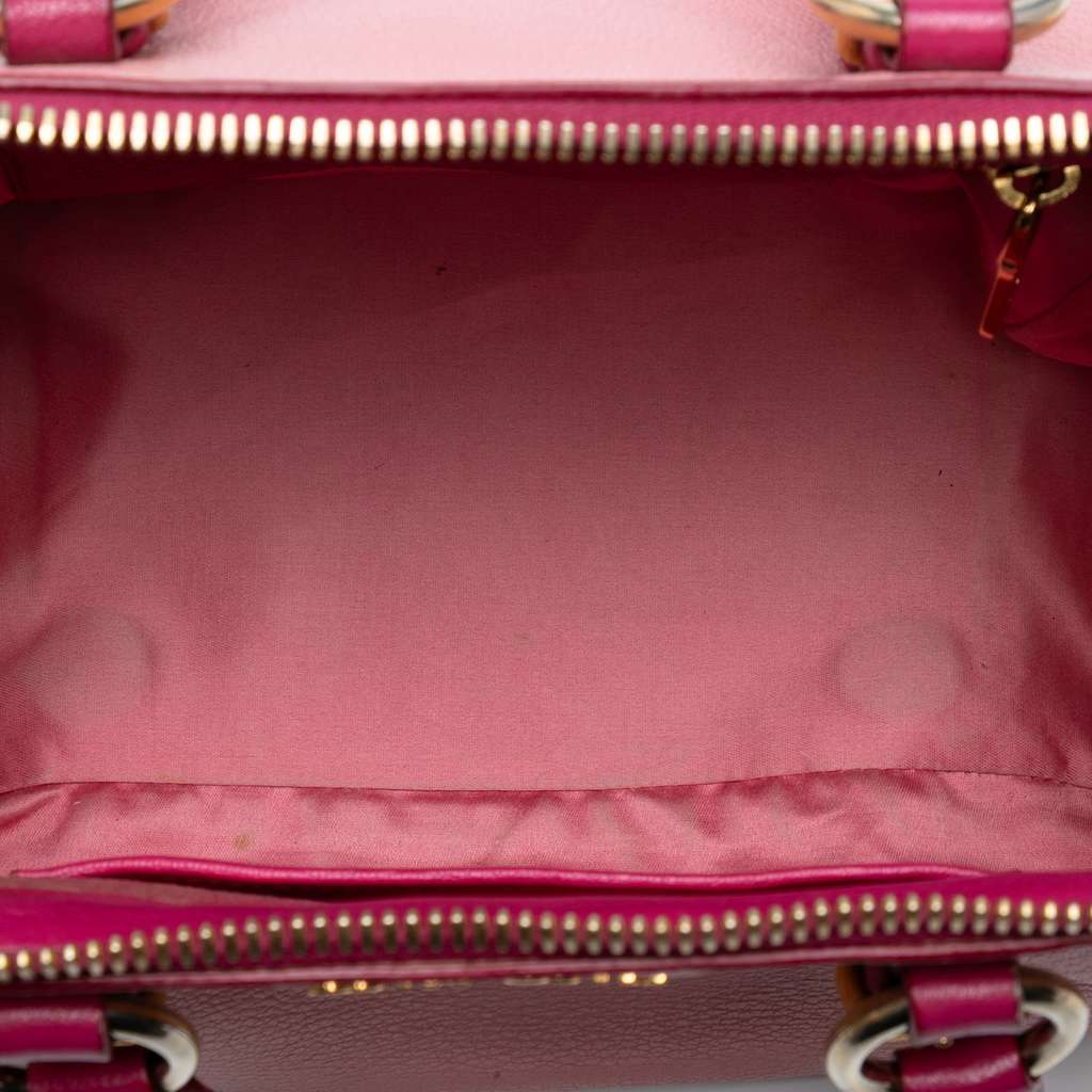 Miu Miu Bicolor Goatskin Madras Bowler Bag - 4