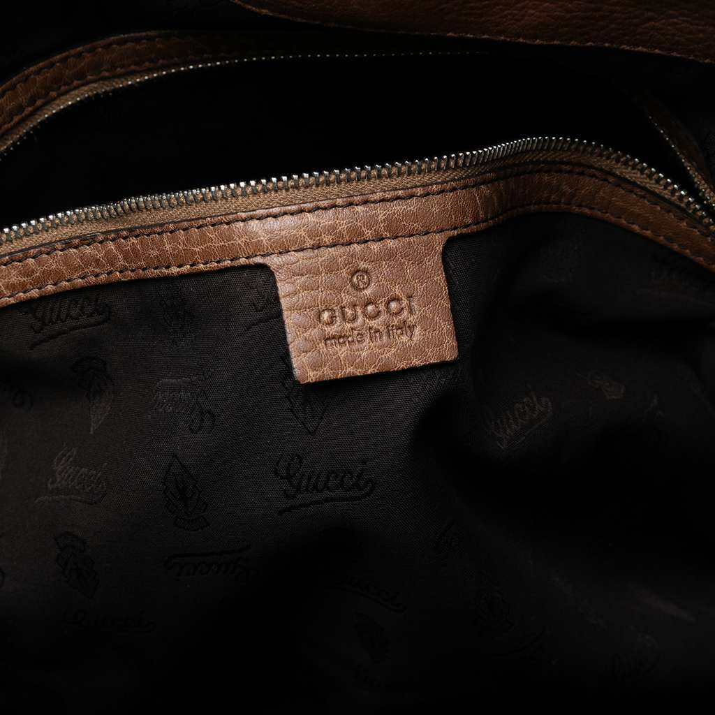 Gucci Large Leather Bamboo Bar Tote - 5