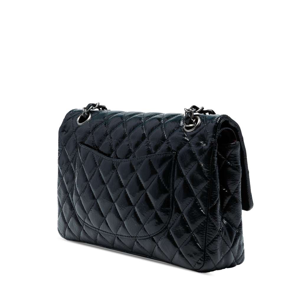 Chanel Medium Classic Crinkled Patent Double Flap - 2