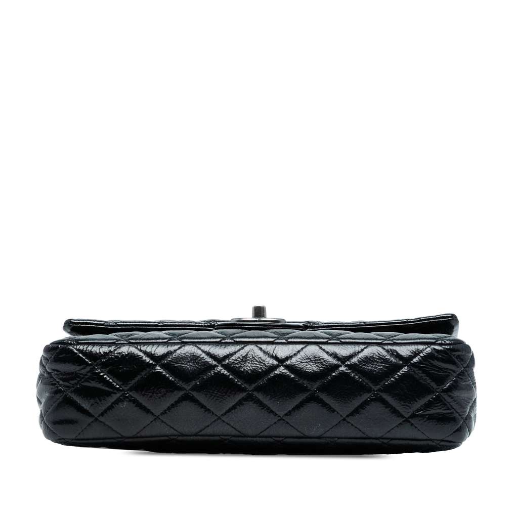 Chanel Medium Classic Crinkled Patent Double Flap - 3