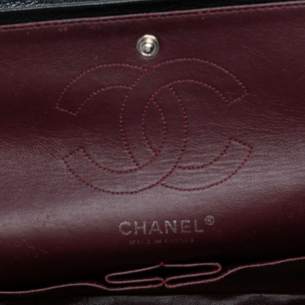 Chanel Medium Classic Crinkled Patent Double Flap - 4