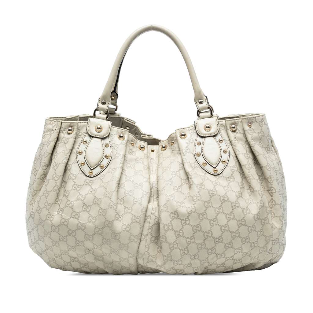 Gucci Large Guccissima Studded Pelham Tote