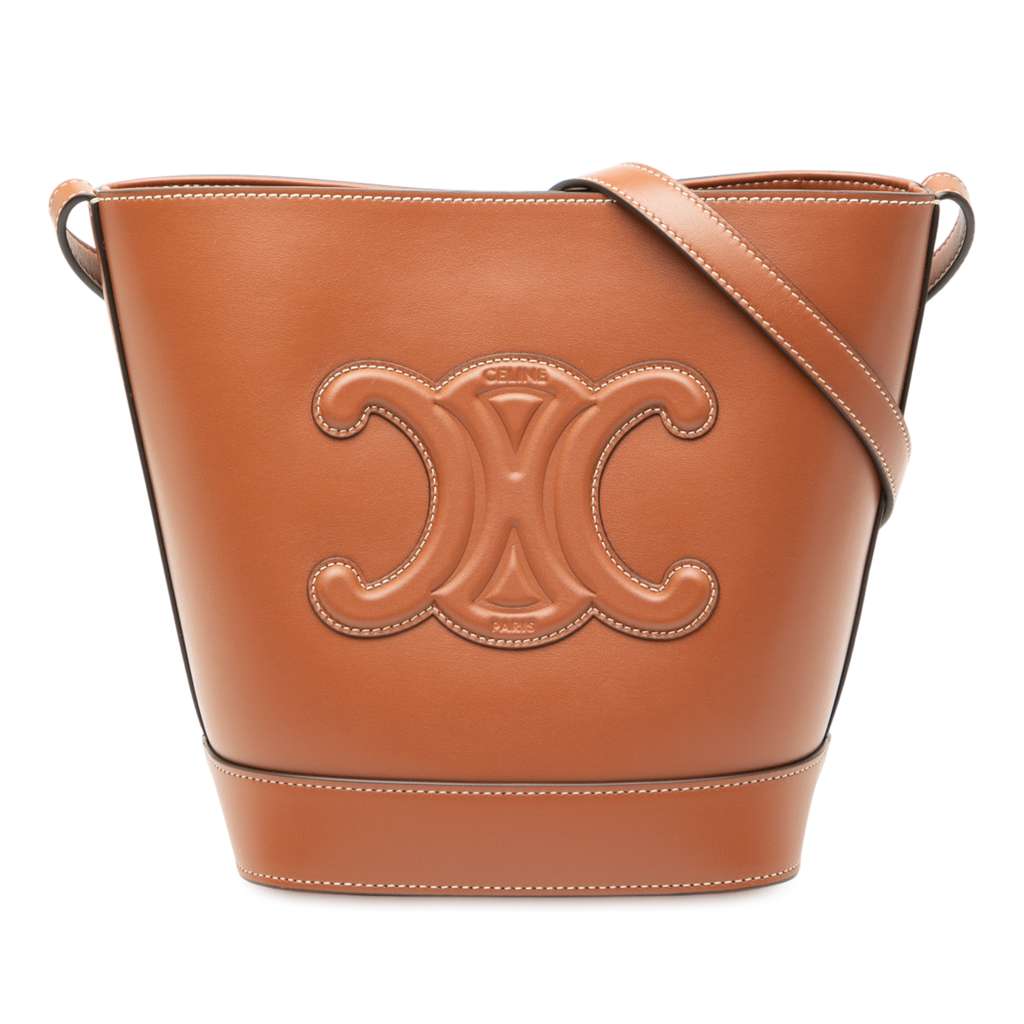 Celine Small Calfskin Cuir Triomphe Bucket Bag