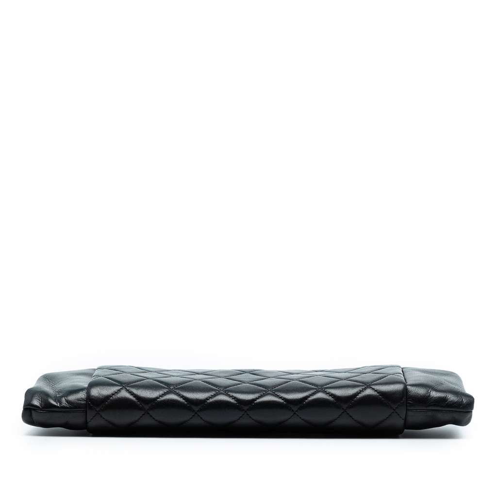Chanel CC Quilted Lambskin Pleated Frame Clutch - 3