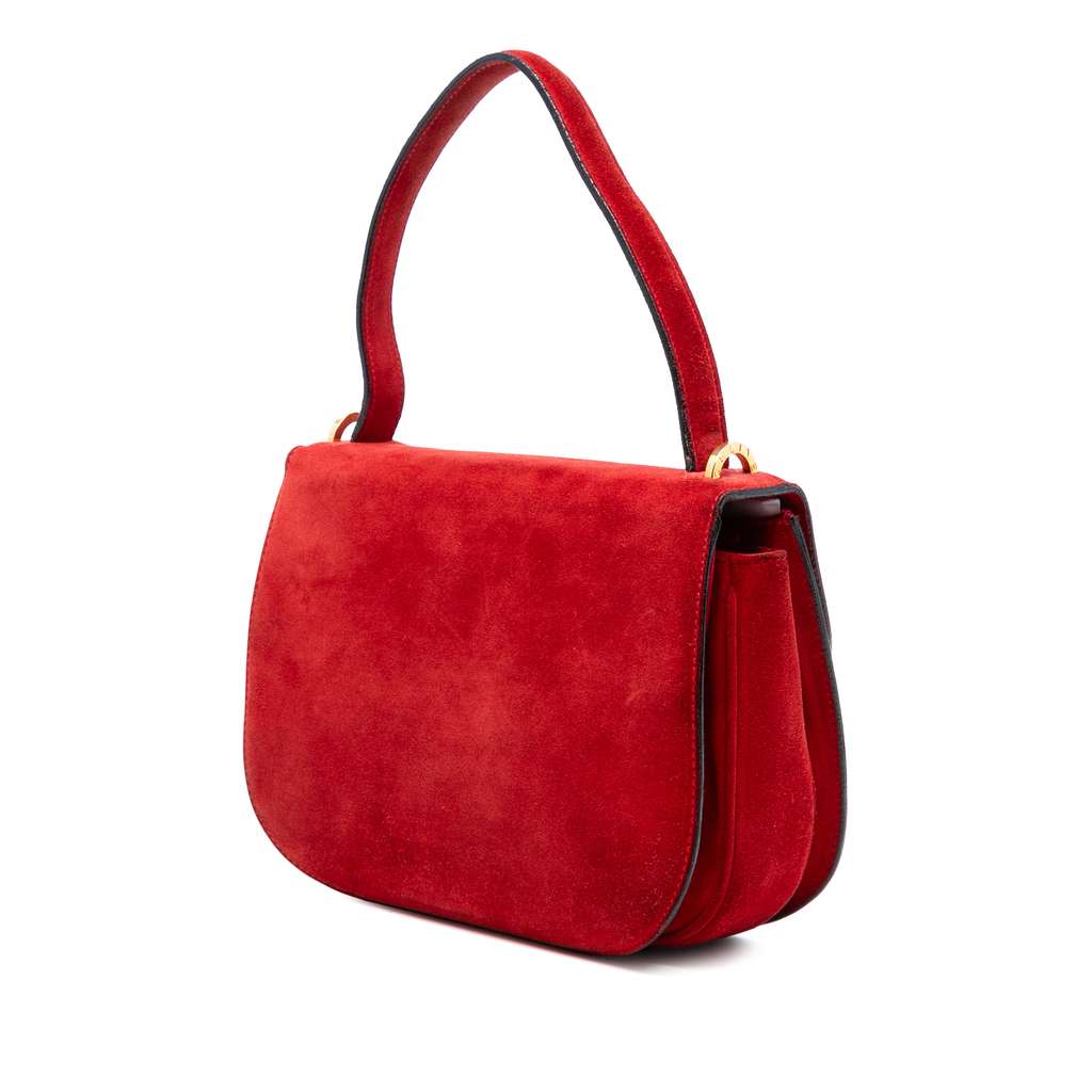 Celine Suede Horseshoe Satchel - 2