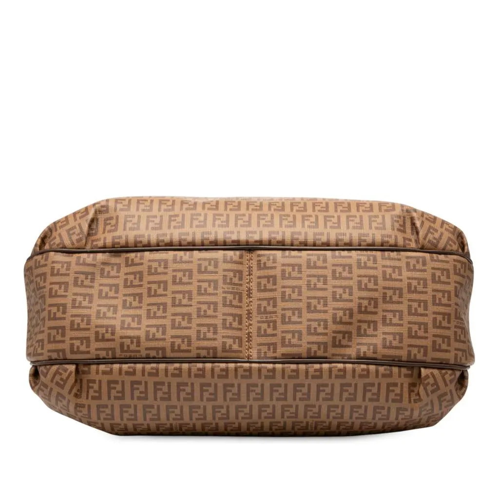 Fendi Zucchino Spalmati Chiusura Tote Brown Canvas Very good - Inside View