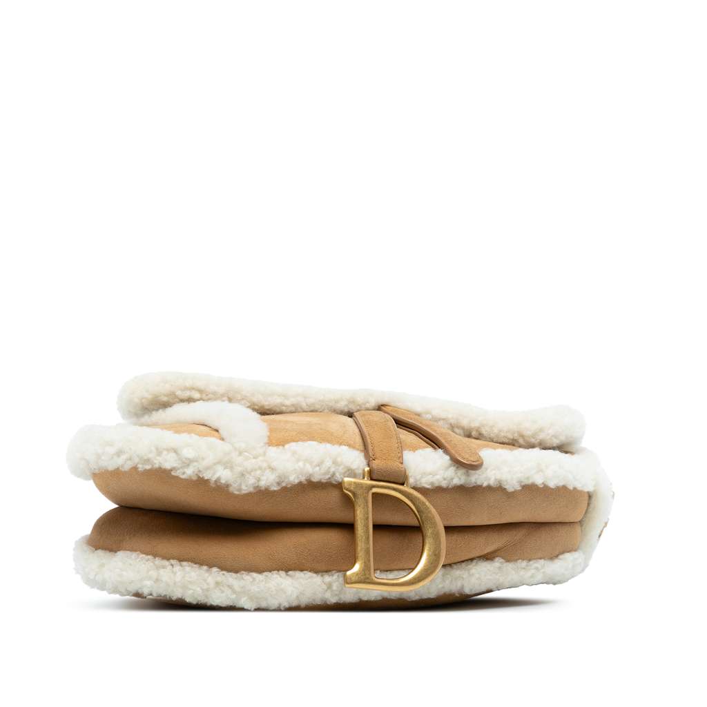 Dior Shearling Suede Saddle Bag - 3