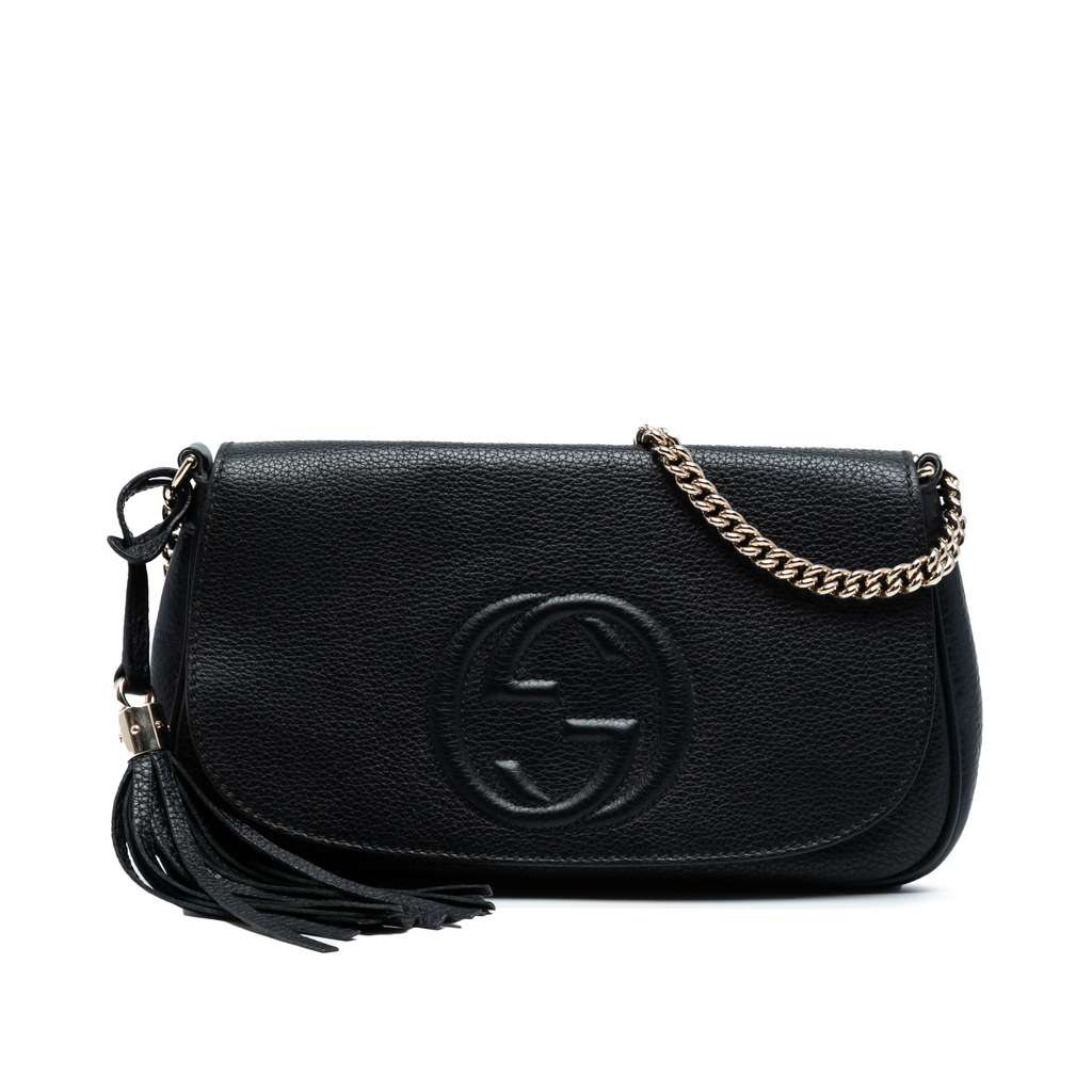 Gucci Medium Leather Soho Chain Flap Crossbody