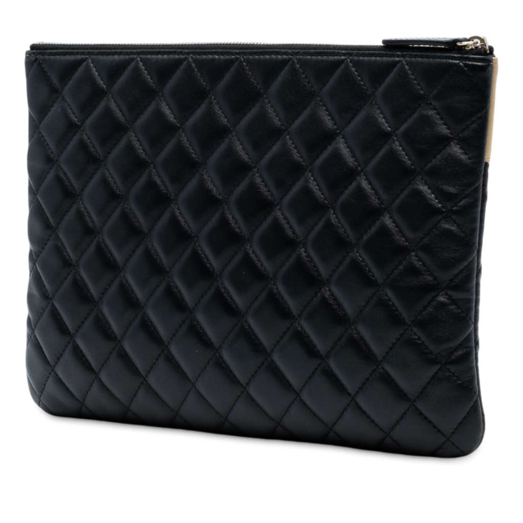 Chanel CC Bicolor Quilted Lambskin Clutch - 2