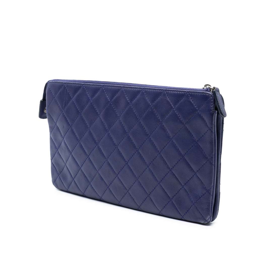 Chanel CC Quilted Lambskin Double Zip Pouch - 2