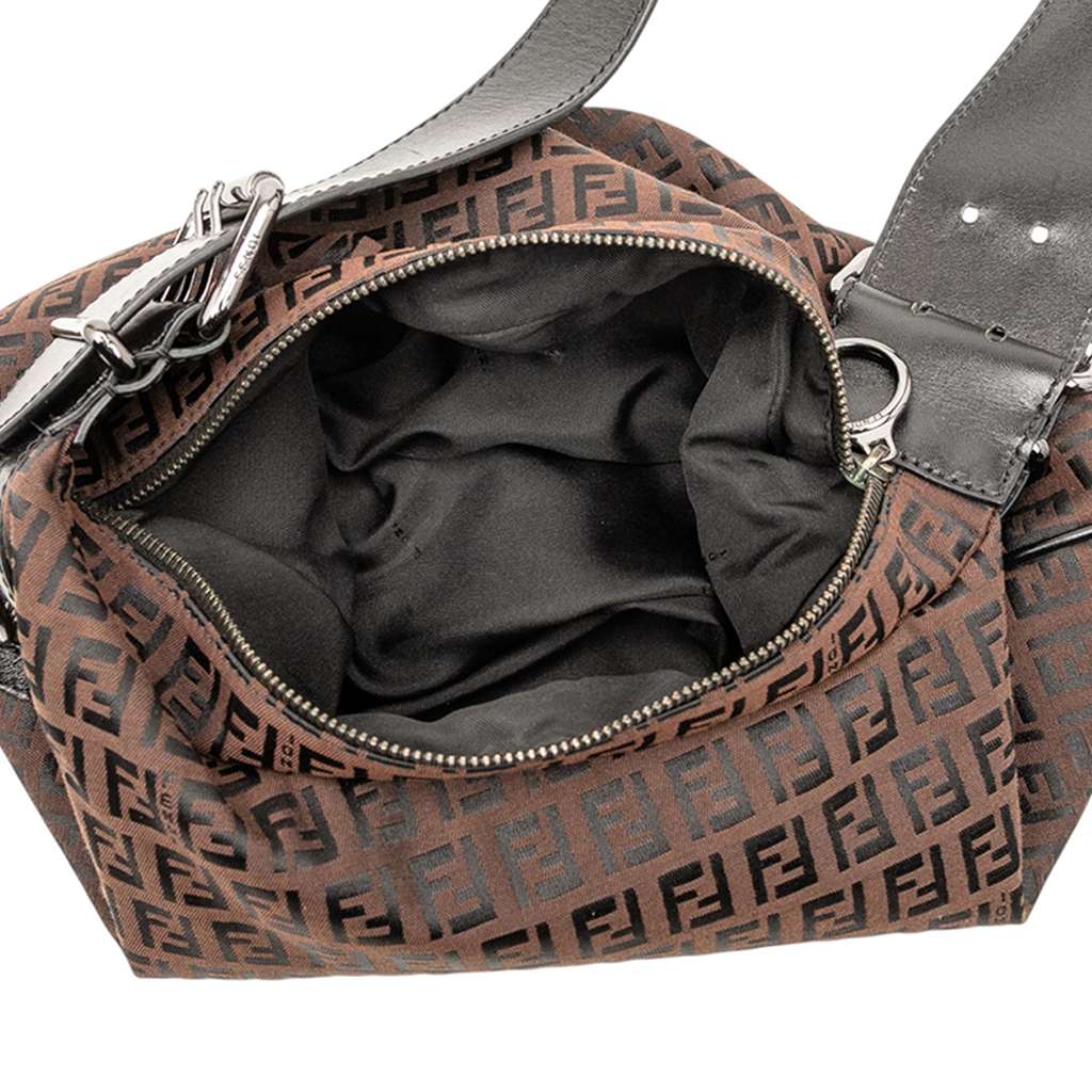 Fendi Zucchino Canvas Oyster Shoulder Bag - 4