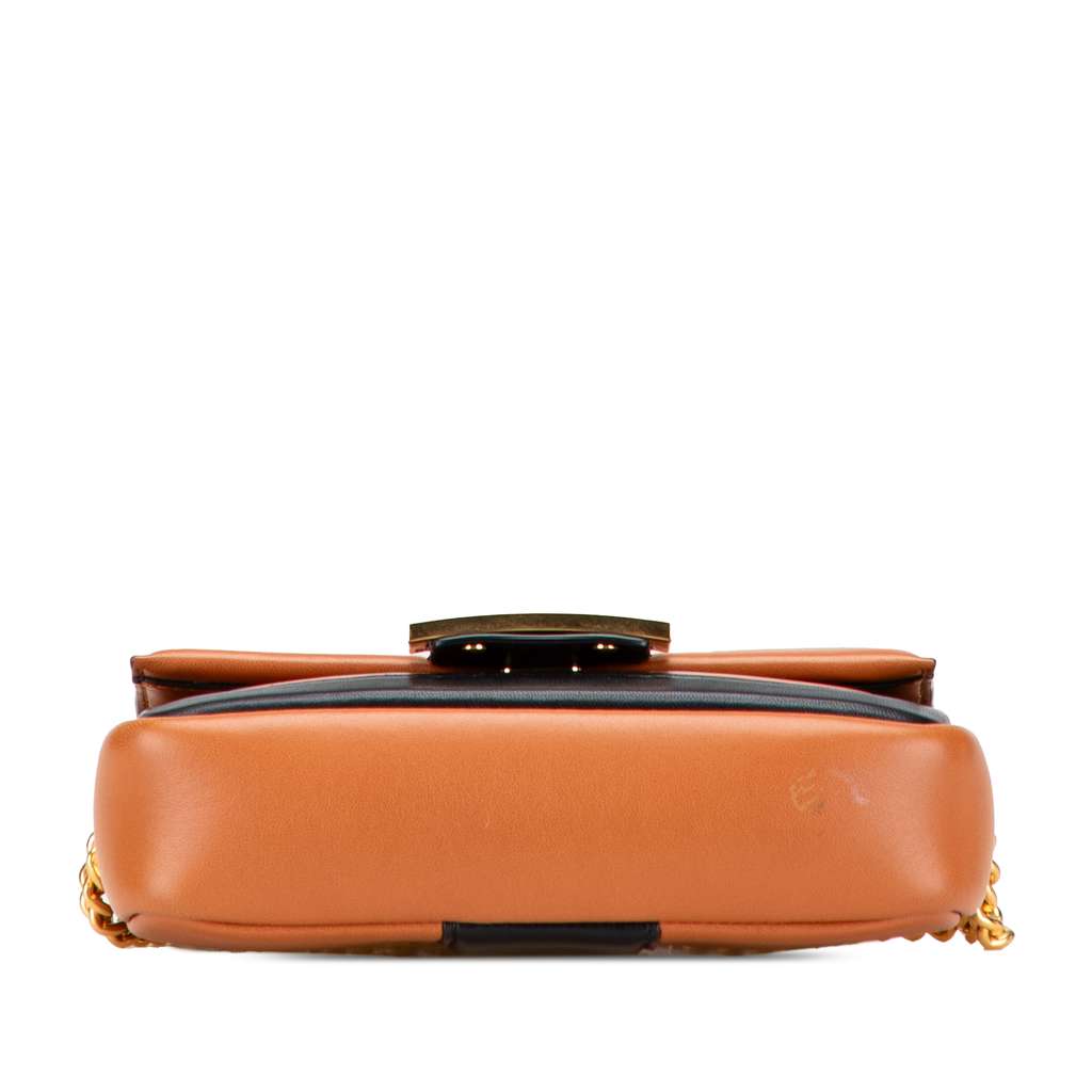 Fendi Mini Bicolor Nappa Apolo Chain Baguette Shoulder Bag - 3