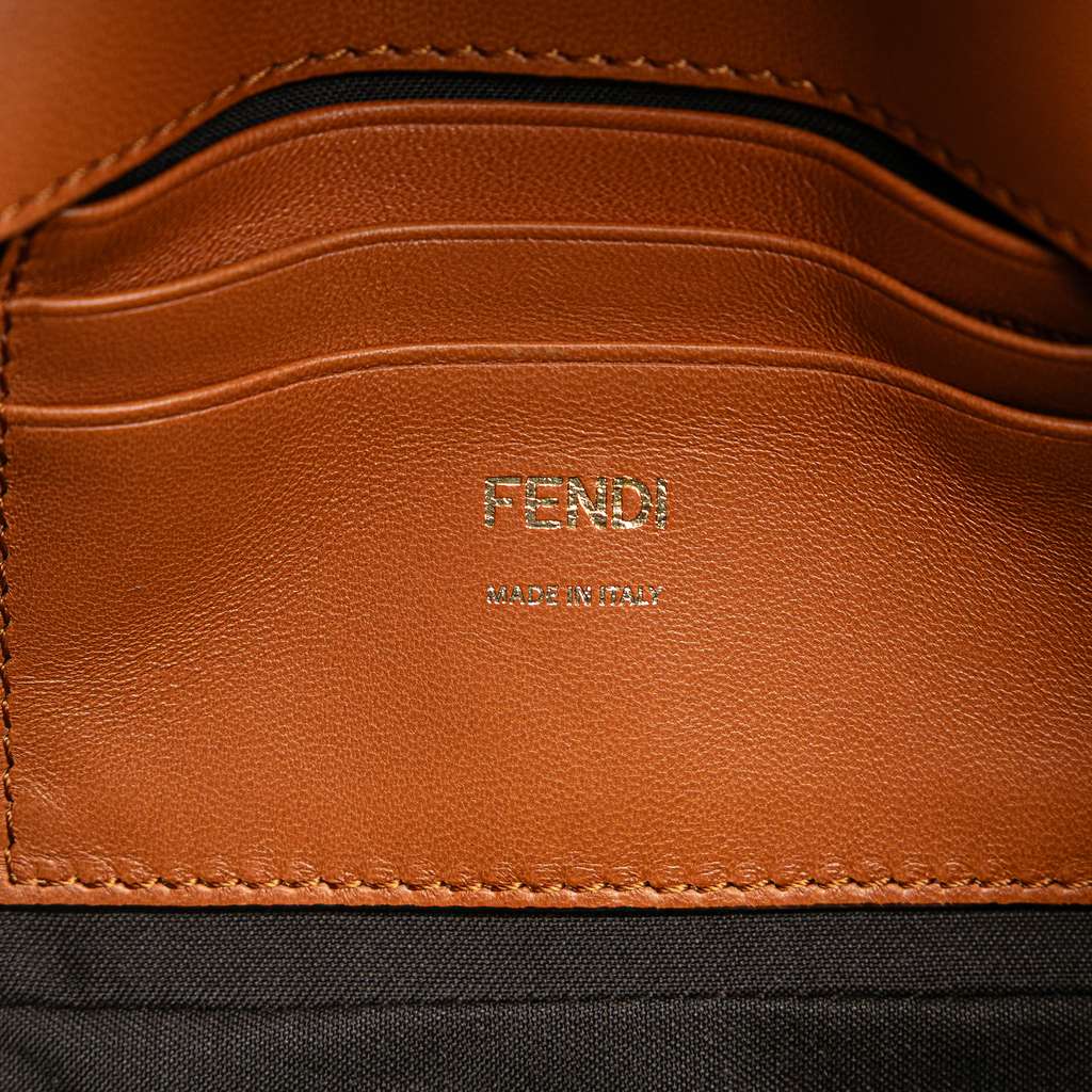 Fendi Mini Bicolor Nappa Apolo Chain Baguette Shoulder Bag - 5