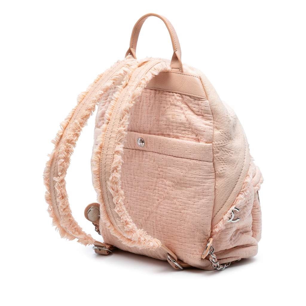 Chanel Quilted Canvas Front Pocket Fringe Backpack - 2
