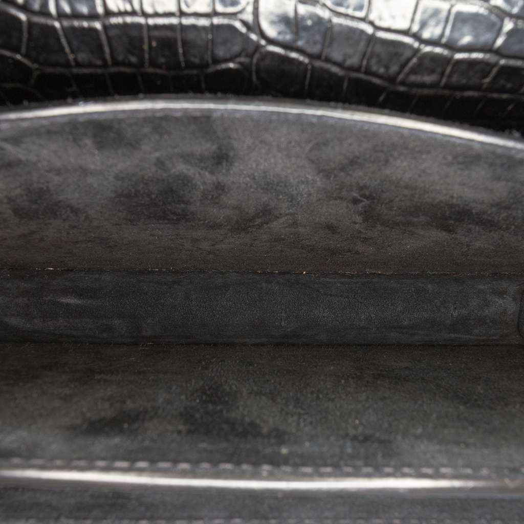 Saint Laurent Medium Croc Embossed Leather Sunset Crossbody - 4