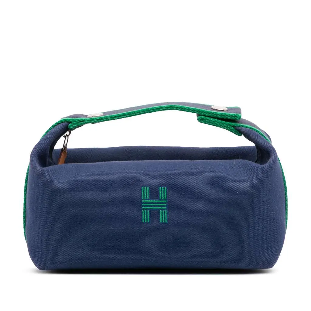 Hermès Small Canvas Bride A Brac Case Blue Canvas Very good - Front View