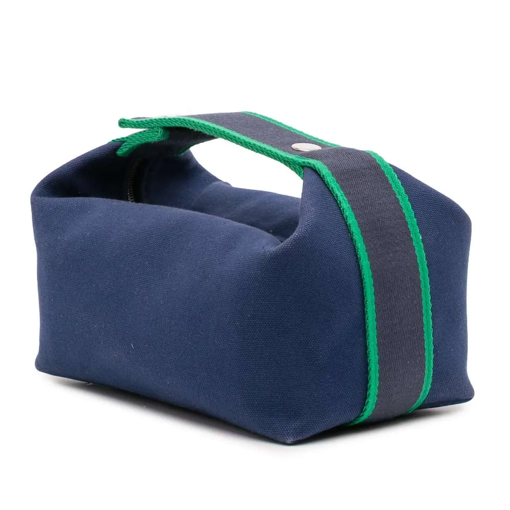 Hermès Small Canvas Bride A Brac Case Blue Canvas Very good - Back View