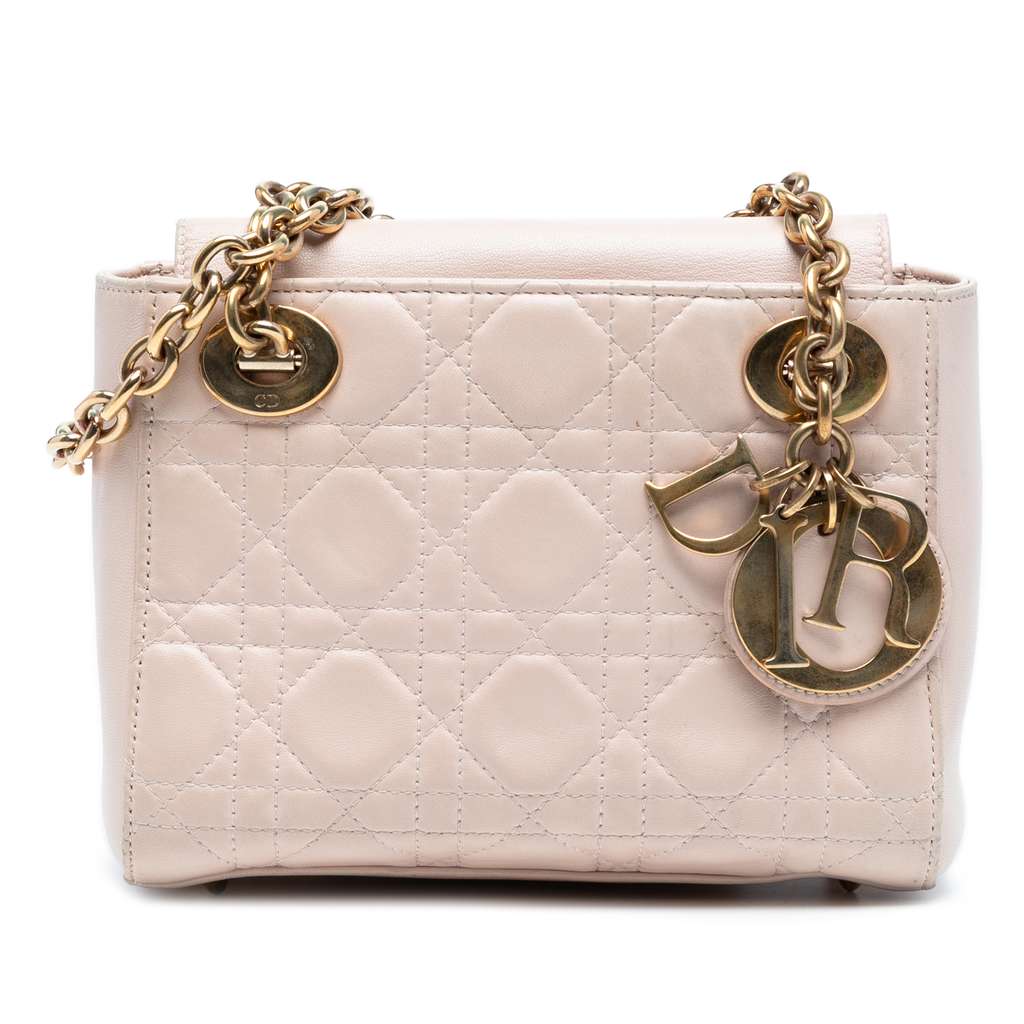 Dior Lambskin Cannage Lady Dior Double Chain Bag
