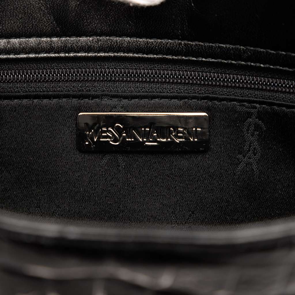 Saint Laurent Crocodile Embossed Leather Chain Handbag - 5