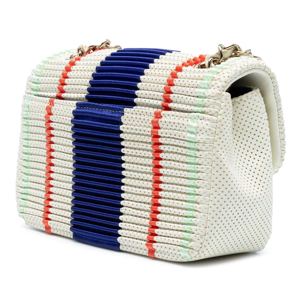 Chanel Mini Rectangular Classic Pleated Perforated Lambskin Single Flap - 2