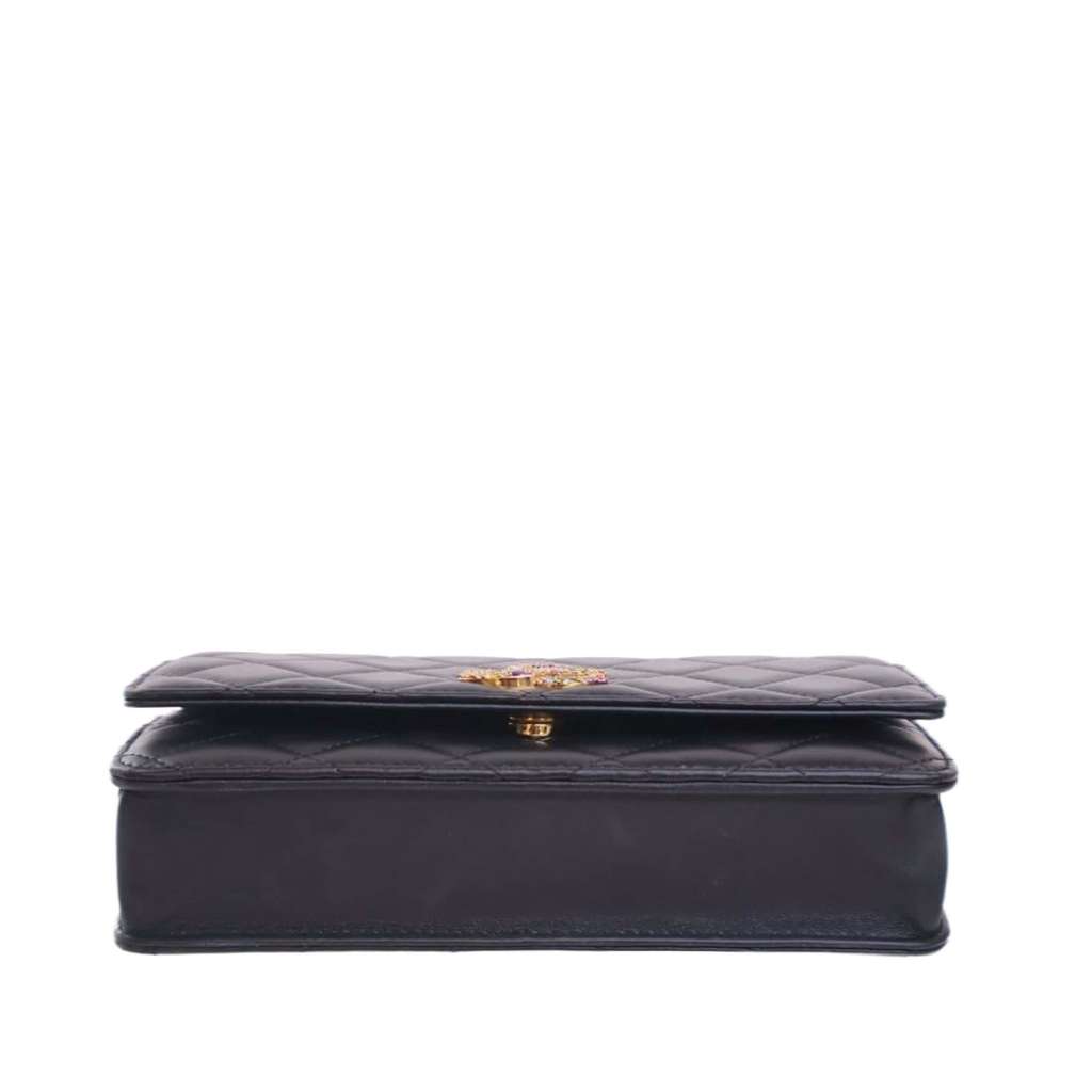 Chanel Quilted Lambskin Crystal CC Wallet On Chain - 5