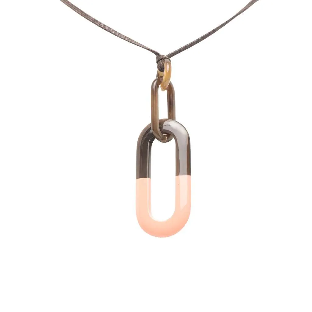 Hermès Buffalo Horn Mayance Pendant Necklace Black Good - Front View