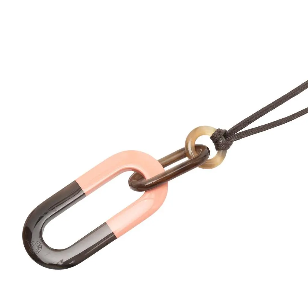 Hermès Buffalo Horn Mayance Pendant Necklace Black Good - Back View