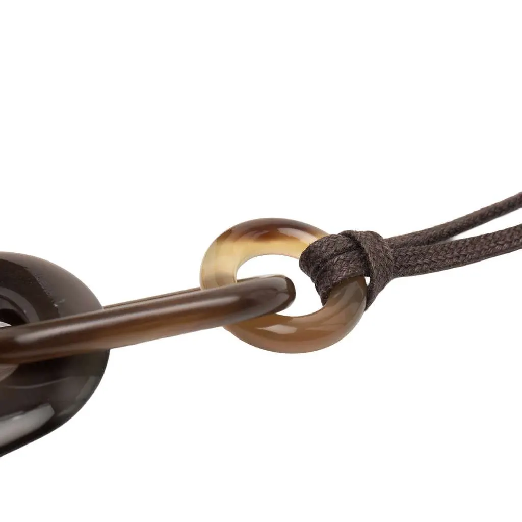 Hermès Buffalo Horn Mayance Pendant Necklace Black Good - Inside View