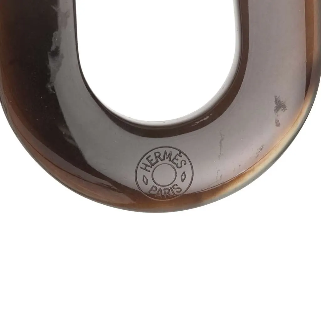 Hermès Buffalo Horn Mayance Pendant Necklace Black Good - Model View