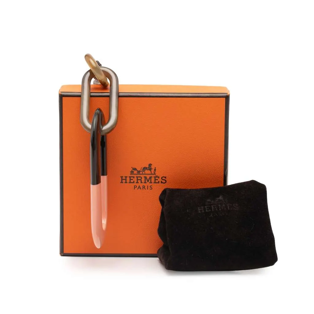 Hermès Buffalo Horn Mayance Pendant Necklace Black Good - Box View