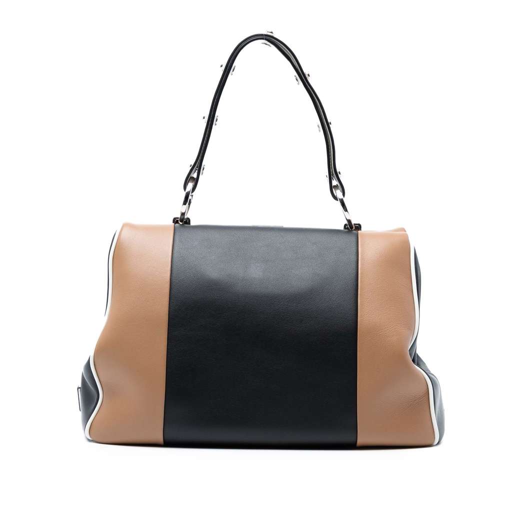 Prada Small Bicolor Leather Baiadera Frame Bag