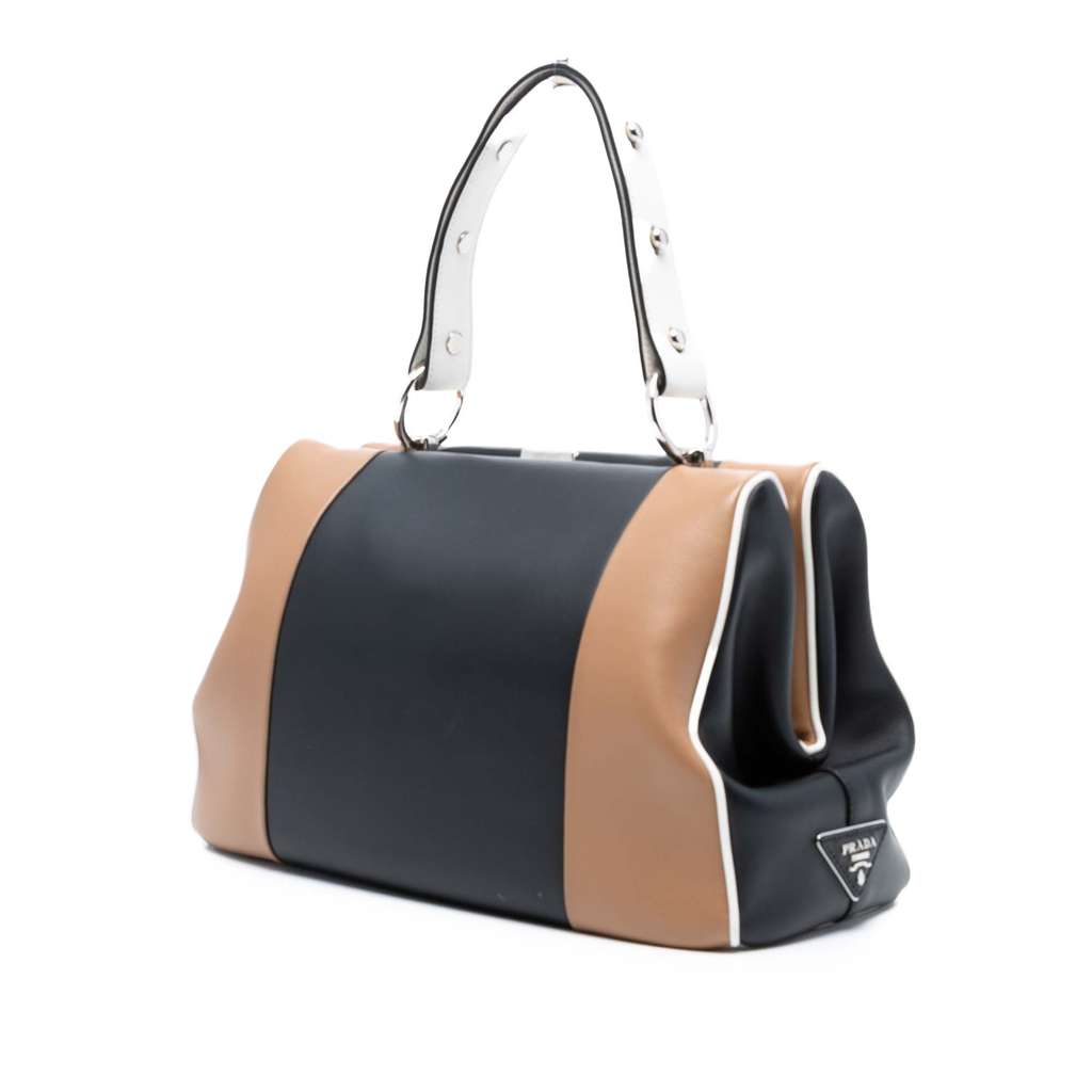 Prada Small Bicolor Leather Baiadera Frame Bag - 2