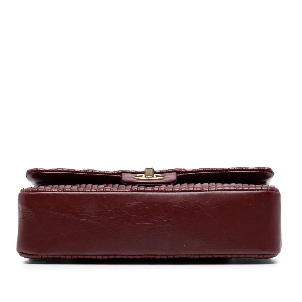 Chanel Medium Classic Chevron Calfskin Pleated Double Flap - 3
