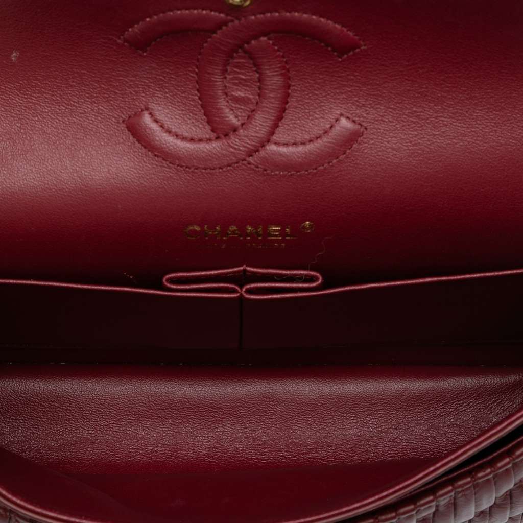 Chanel Medium Classic Chevron Calfskin Pleated Double Flap - 4