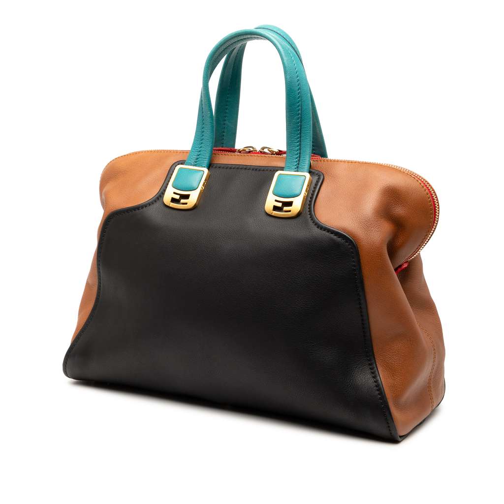 Fendi Leather Colorblock Chameleon Satchel - 2