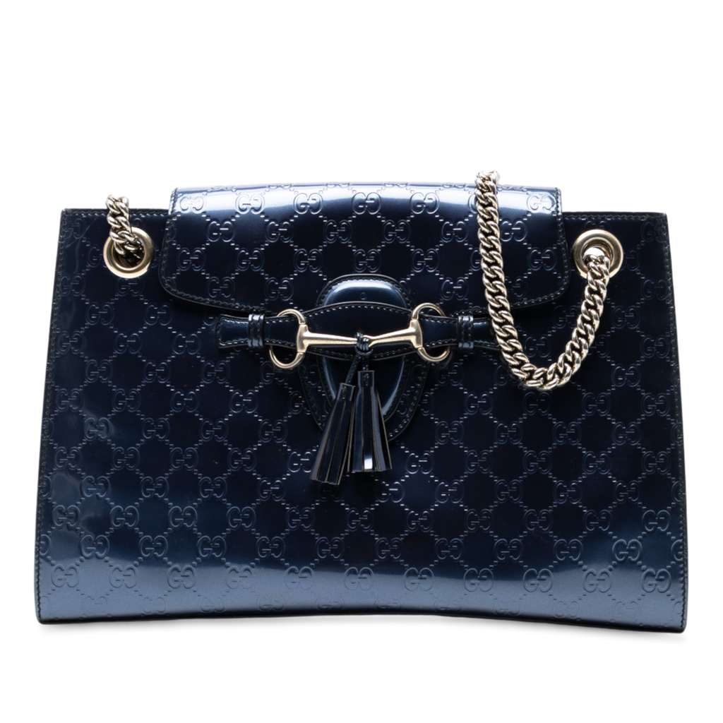 Gucci Large Patent Guccissima Emily Shoulder Bag