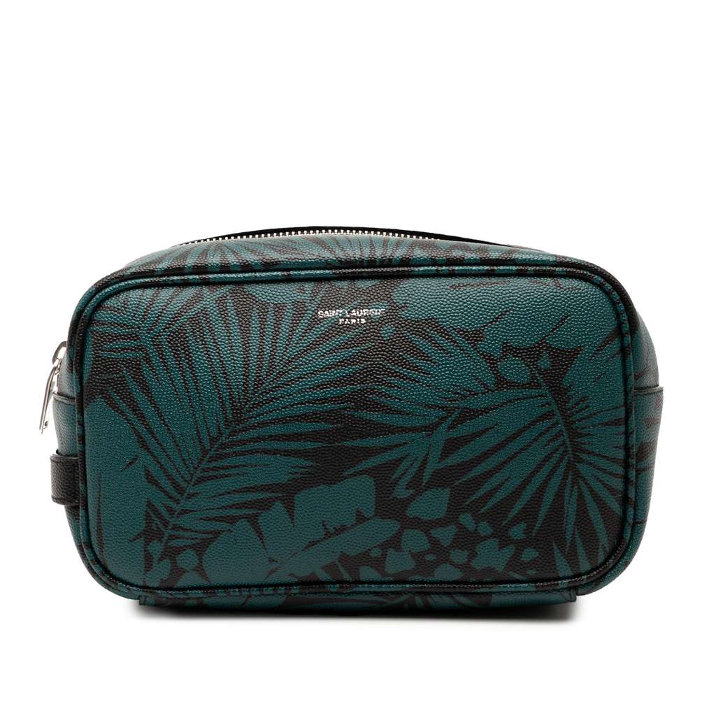 Saint Laurent Grain de Poudre Tropical Palm Pouch