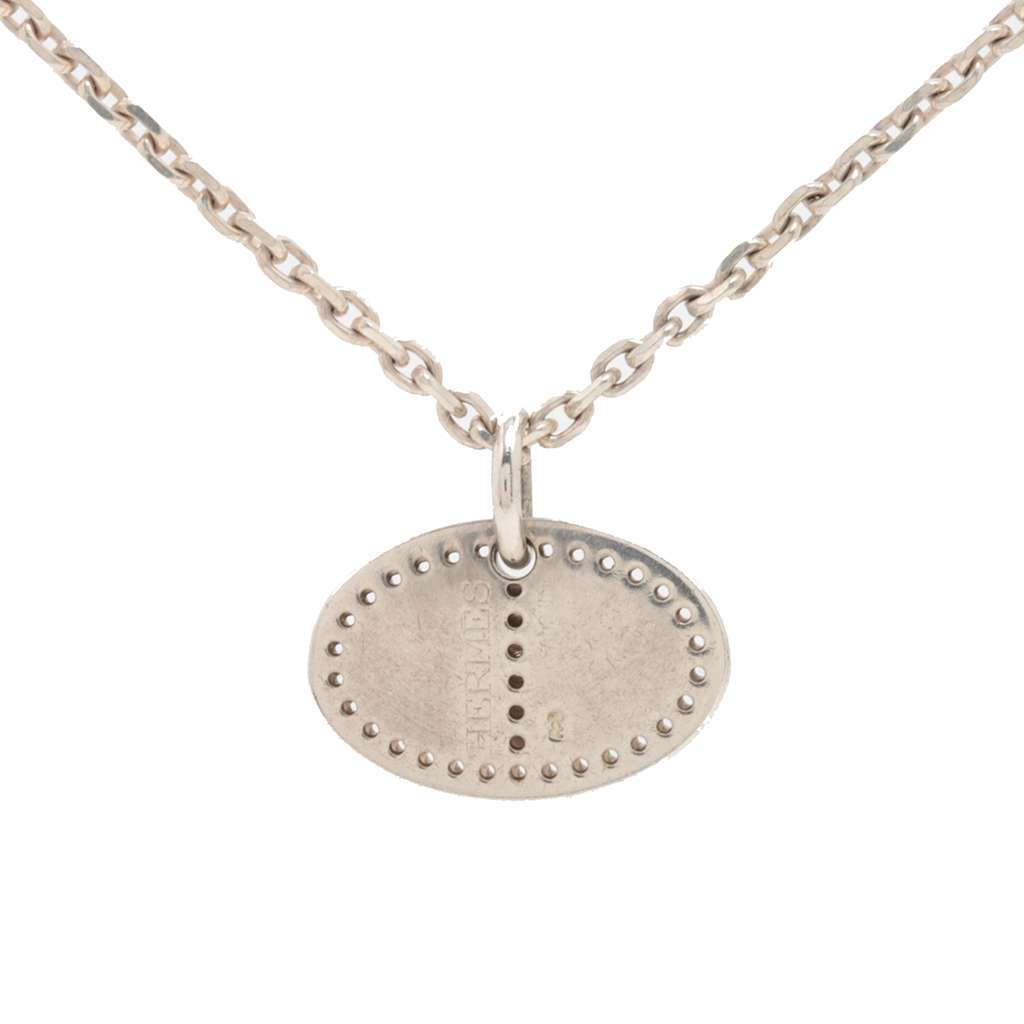Hermès Sterling Silver Evelyne Eclipse Pendant Necklace - 2