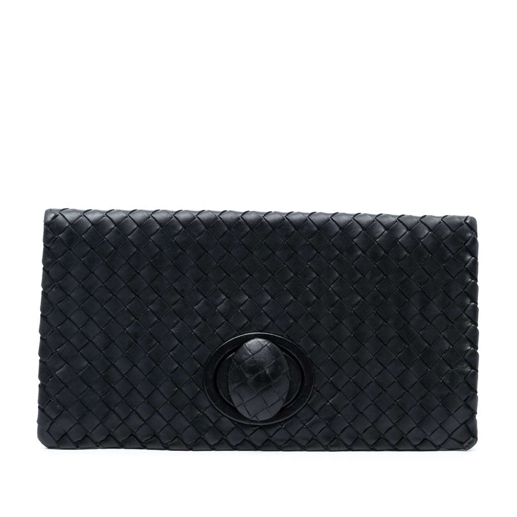 Bottega Veneta Nappa Intrecciato Turn Lock Clutch