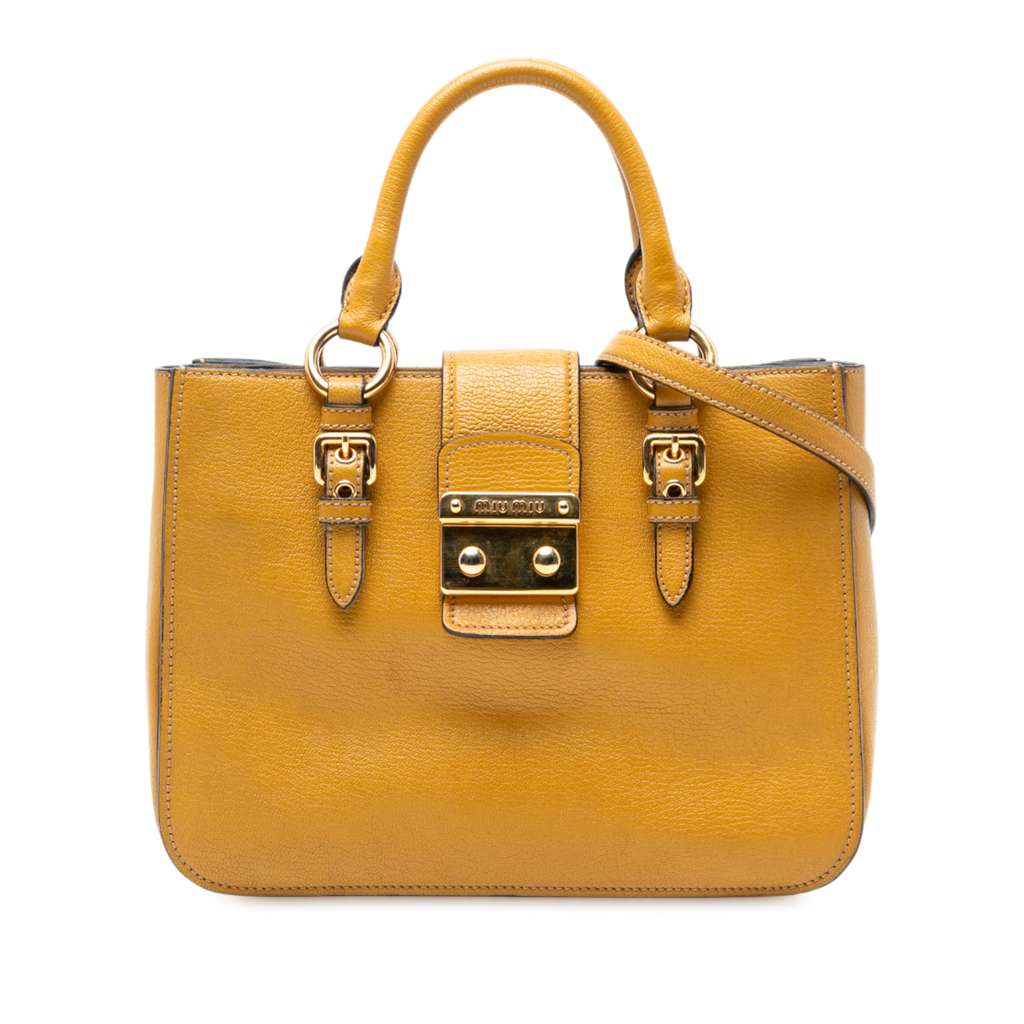 Miu Miu Goatskin Madras Satchel