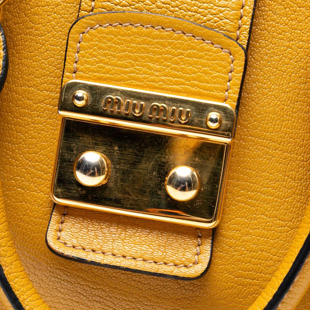 Miu Miu Goatskin Madras Satchel - 5