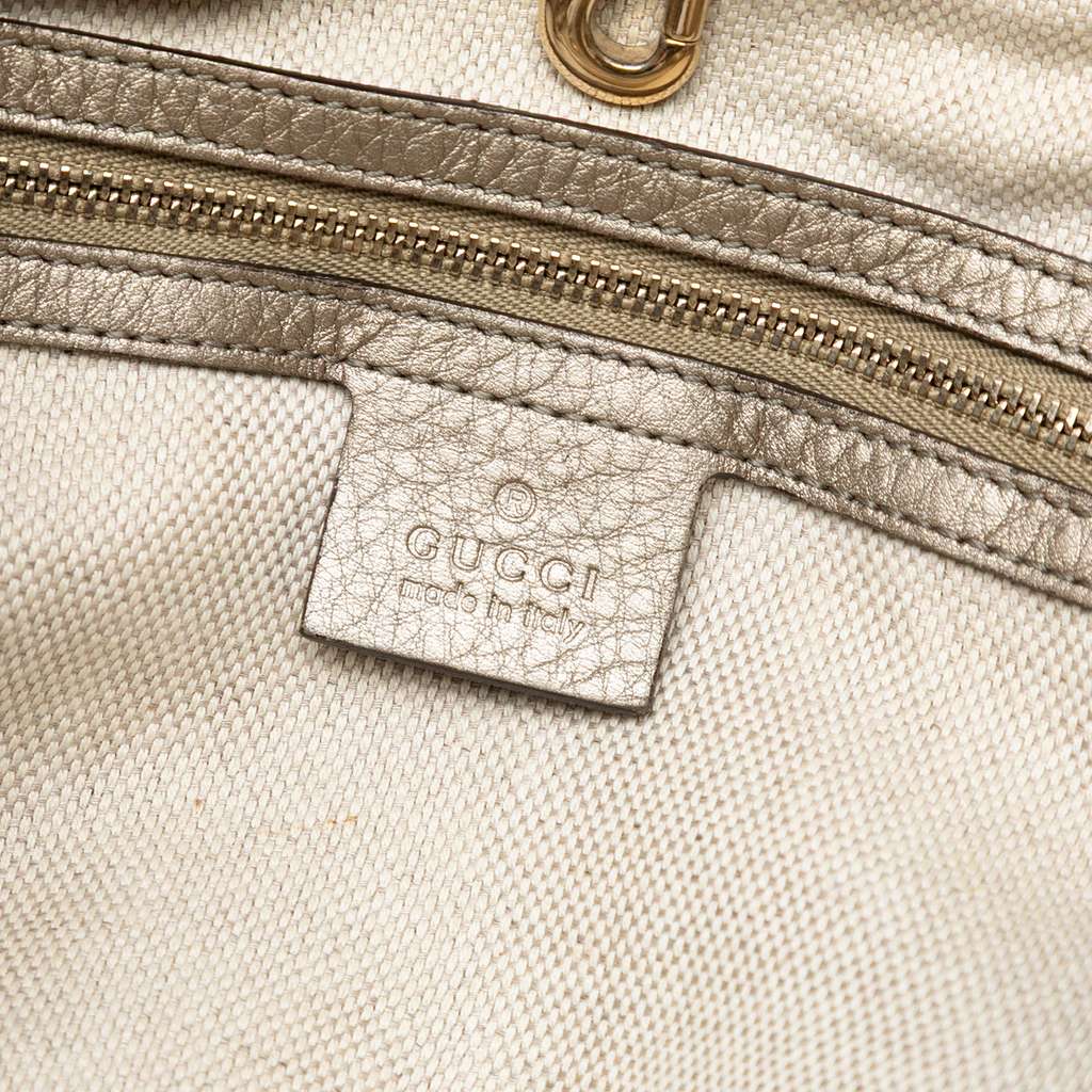 Gucci Medium Metallic Leather Soho Chain Tote - 5