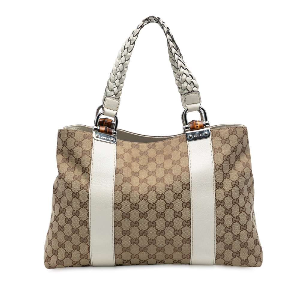 Gucci Medium GG Canvas Bamboo Libeccio Tote